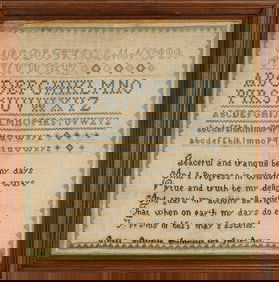 Orinda Blackinton, Attleborough Schoolgirl Sampler