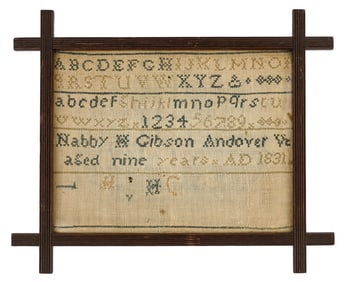 1831 Nabby Gibson, Andover, VT Schoolgirl Sampler