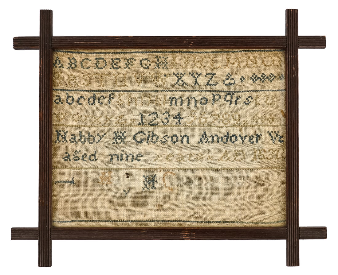 1831 Nabby Gibson, Andover, VT Schoolgirl Sampler (1 of 7)
