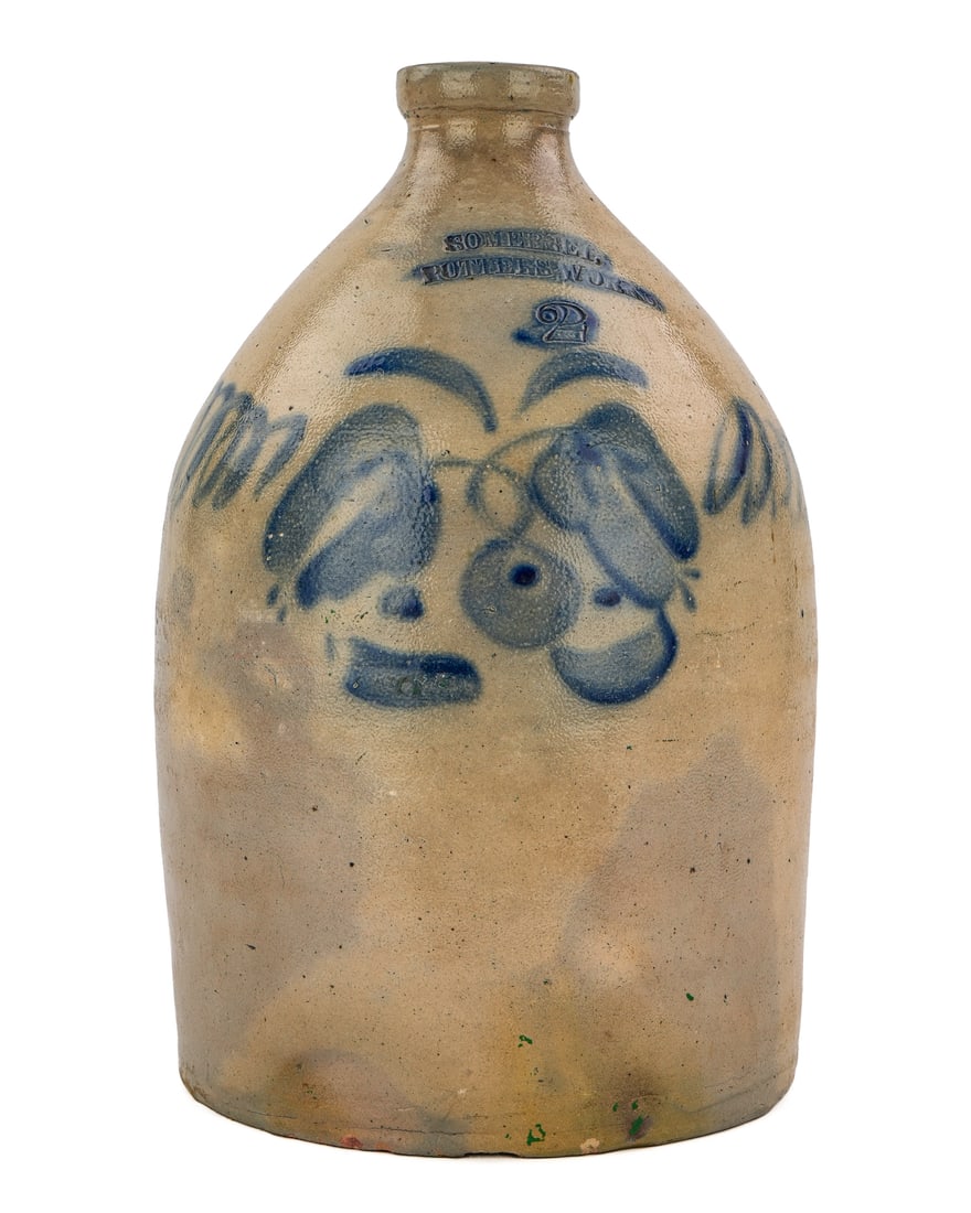 Somerset Pottery Works Blue Decorated Jug (1 of 8)