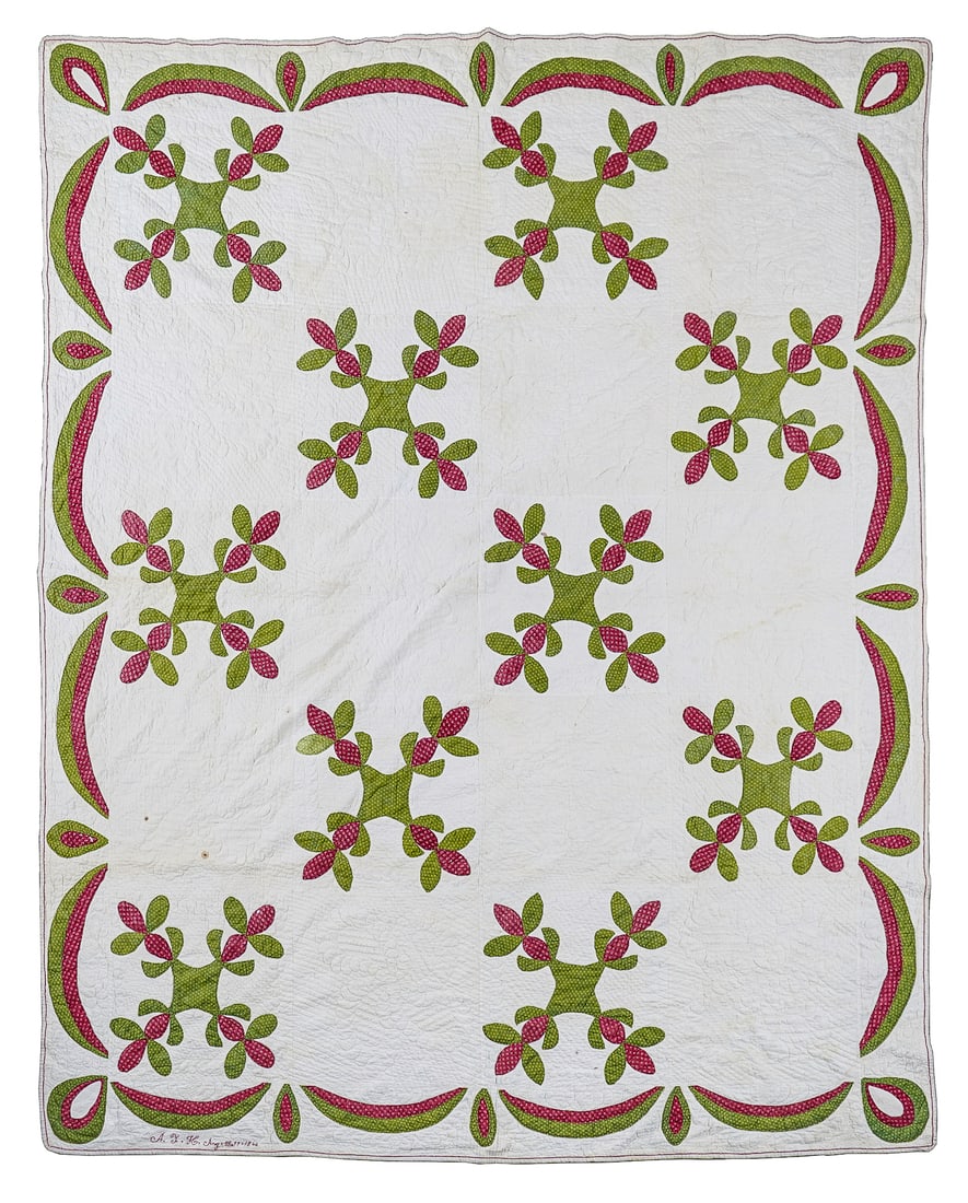 Mid 19th c Applique Quilt (1 of 4)