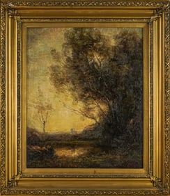 20th c Tonalist landscape signed J Reneau