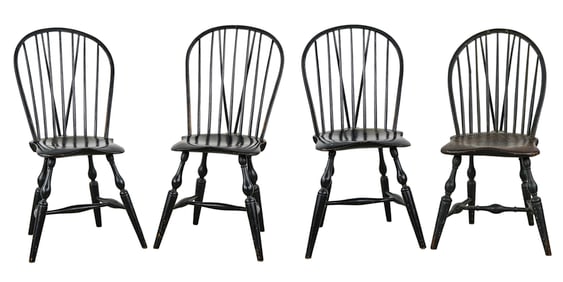 Assembled set of 4 Brace Back Windsor Chairs