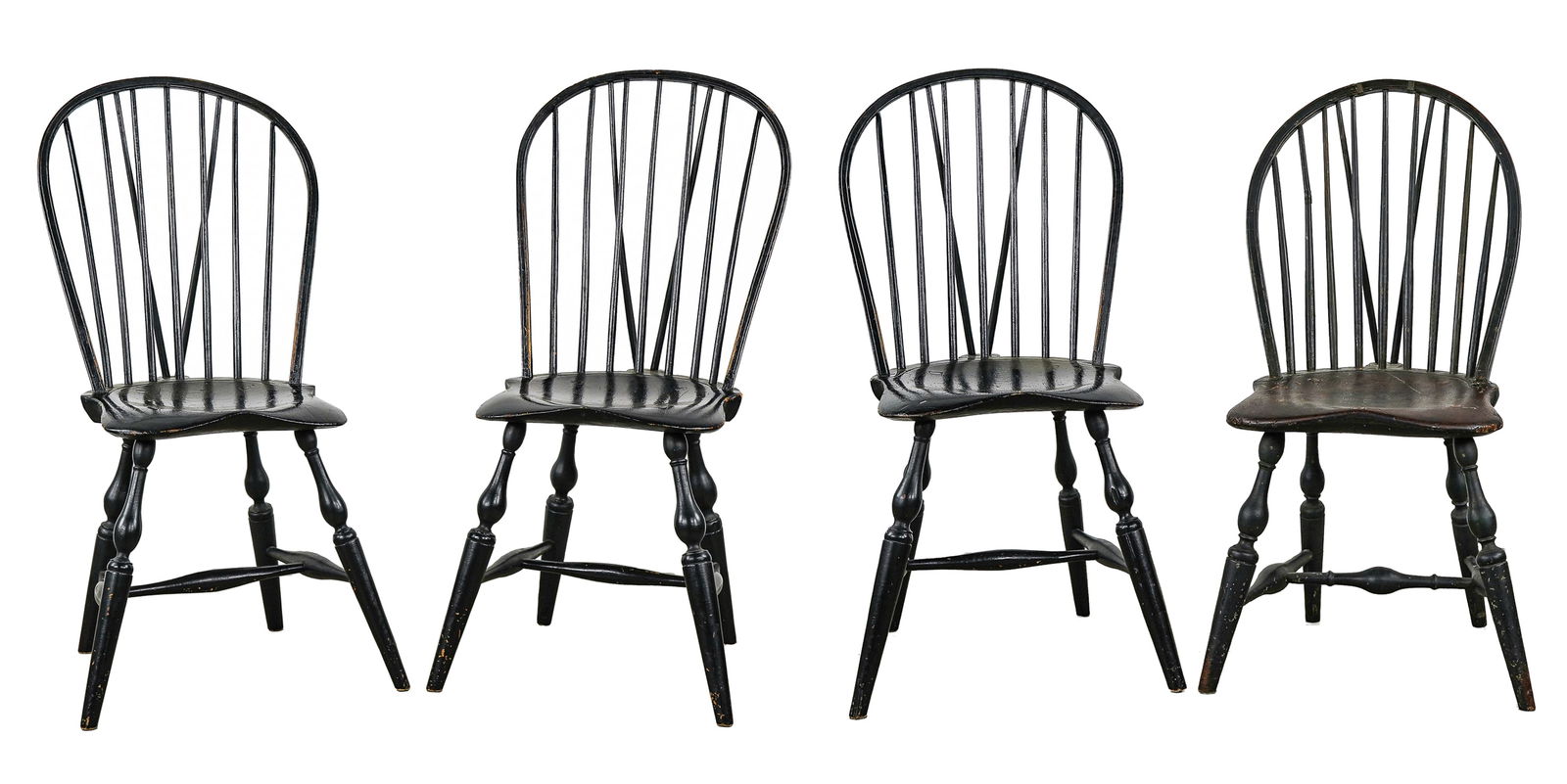 Assembled set of 4 Brace Back Windsor Chairs (1 of 9)