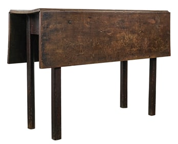19th c Walnut Chippendale Drop Leaf Table