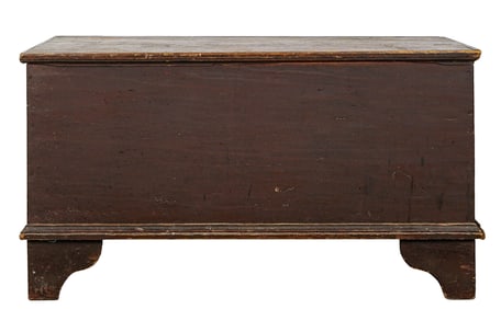 19th c Pine Bootjack End Blanket Box