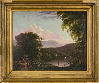 19th c Hudson River School Scene