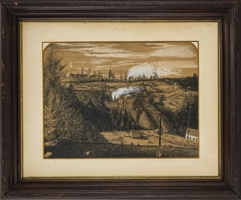 19th c Pen and Ink Bennington Furnace