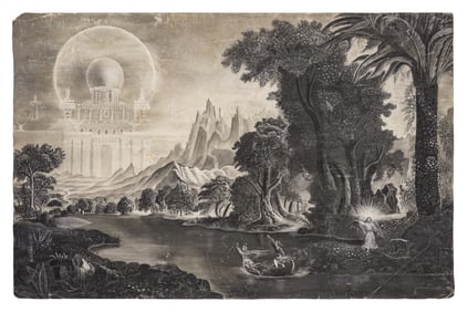 19th c Sandpaper- The Voyage of Life: Youth
