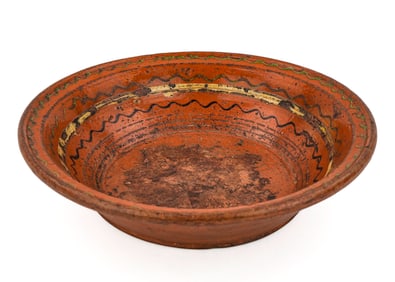 19th c. Shenandoah Valley Moravian Redware Bowl