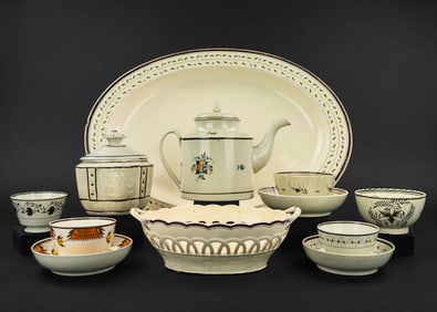 12 pcs. Creamware Soft Paste Porcelain