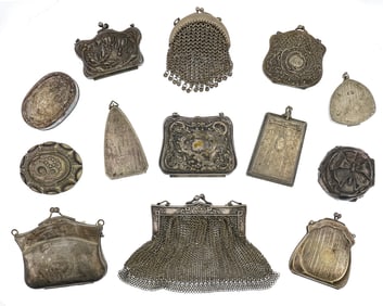 Group of Vintage Silver Purses and Cases