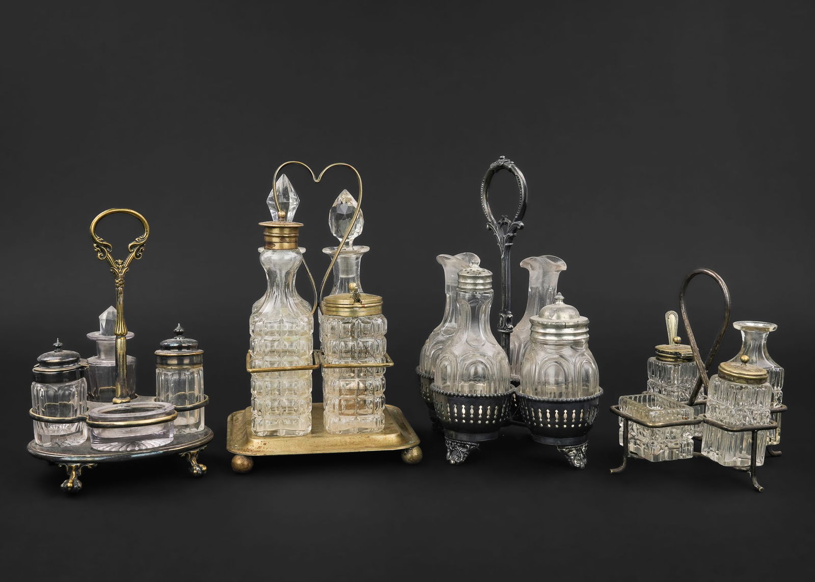 Group of 4 English Plated Castor Sets (1 of 3)