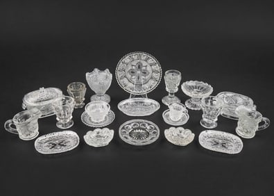 20 pcs. Clear Blown Molded Child's Glassware