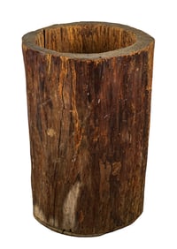 Primitive Early 19th c Log Barrel