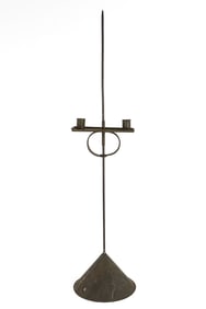 Mid 19th c Tin Double Candle Stand