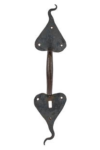 18th c Thumb Latch Door Handle: 18th c thumb latch door handle, wrought iron, 16"