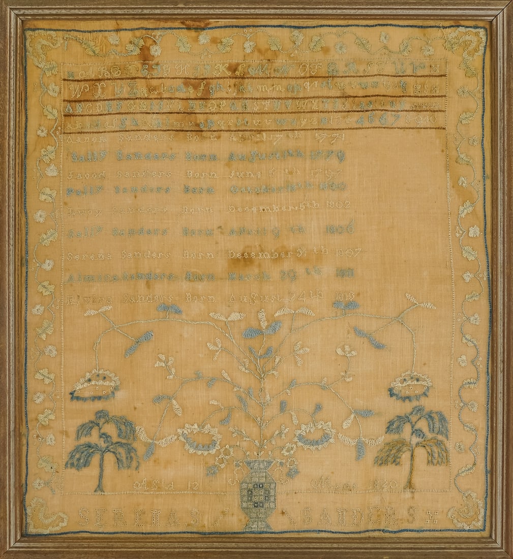 1820 Needlework Sampler Family Record (1 of 4)