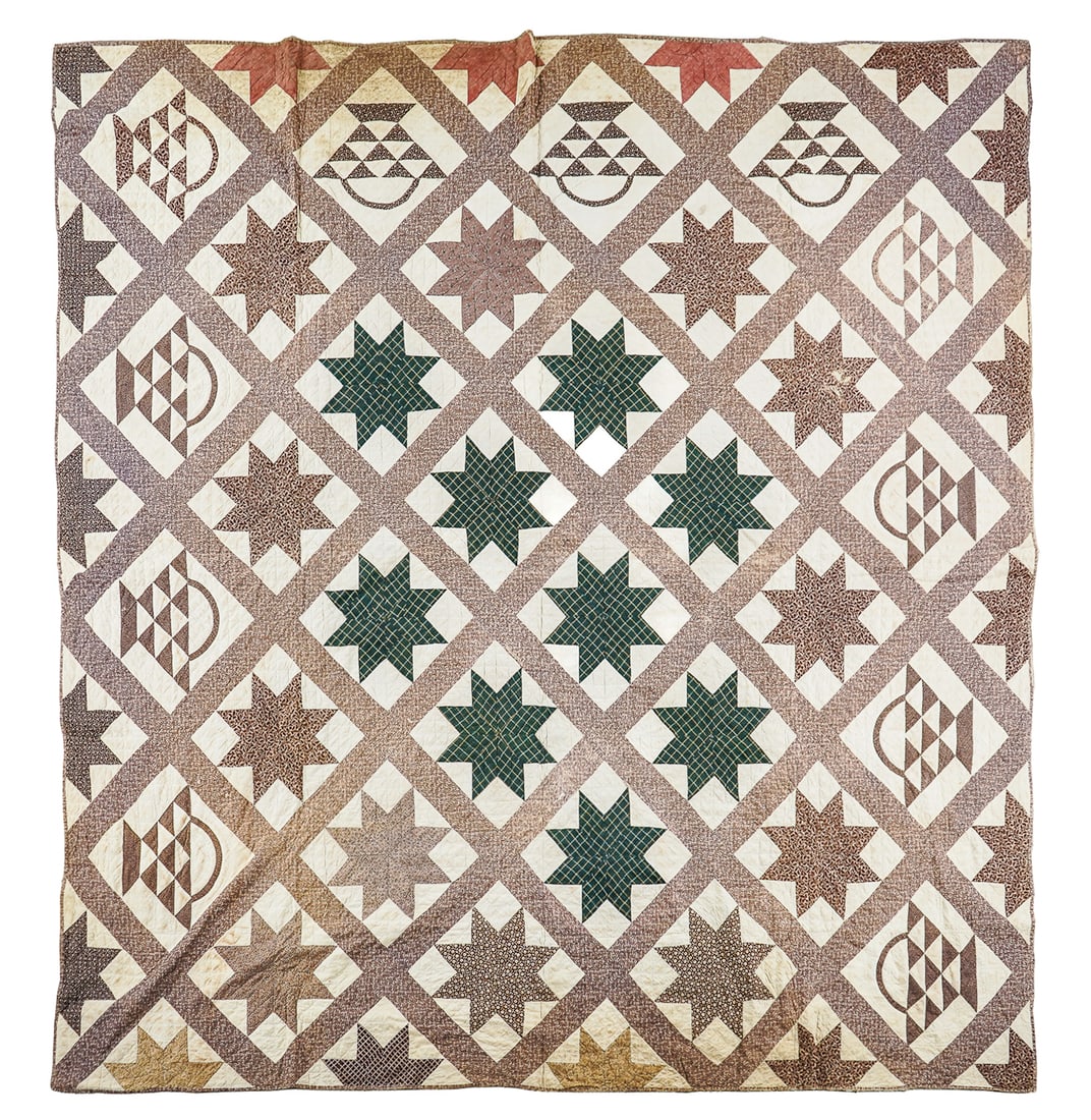 19th c Geometric Pieced Quilt (1 of 5)