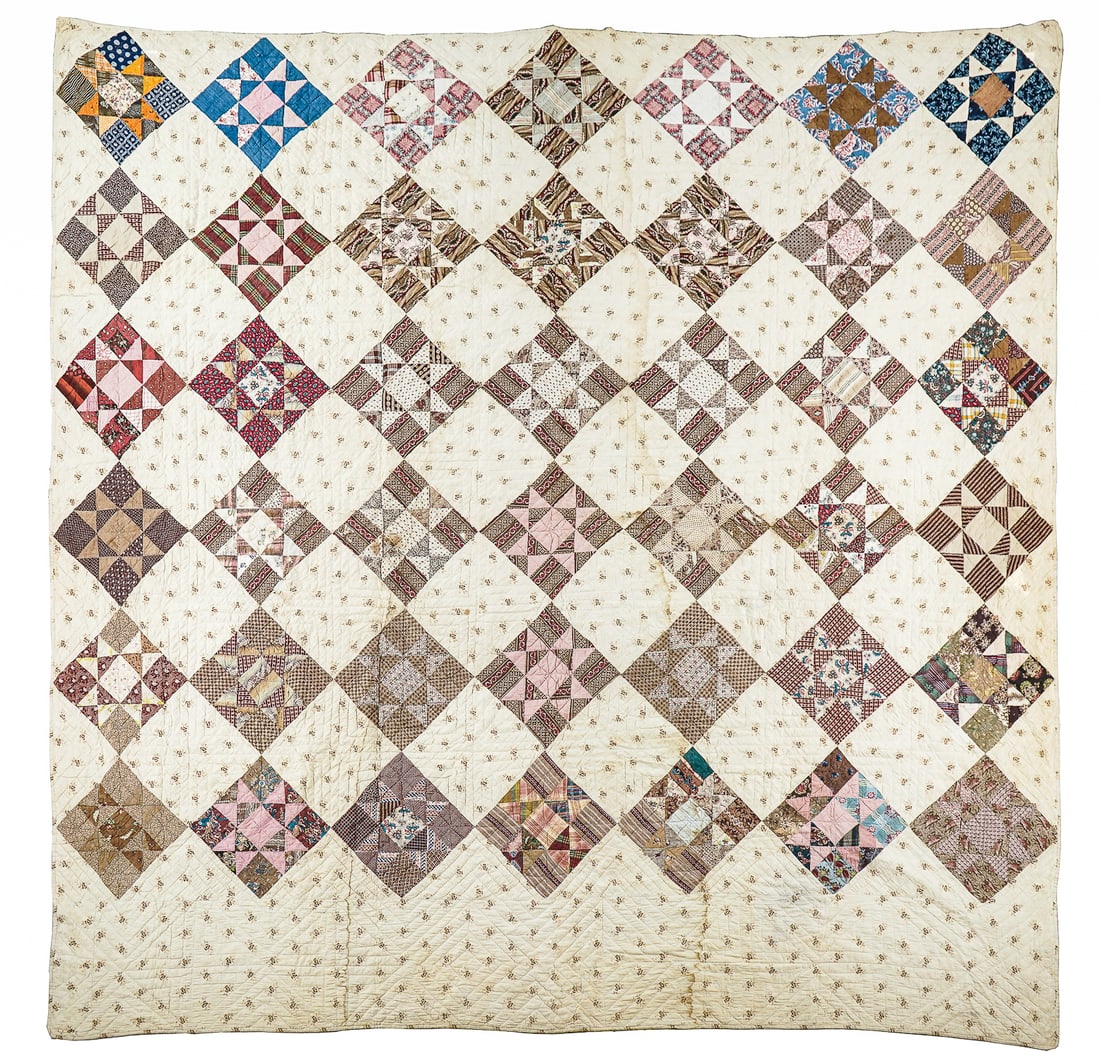 19th c Geometric Pieced Quilt (1 of 4)