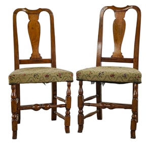 Pair of Maple Queen Anne Chairs