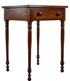 19th c Sheraton Cherry One Drawer Stand