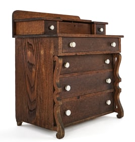 19th c. Empire Miniature Sleigh Front Chest