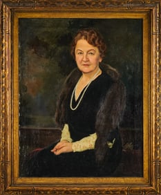 20th c Portrait of a stately dowager signed Skall