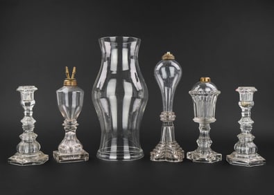 6 pcs. Early 19th c. Glass Lighting
