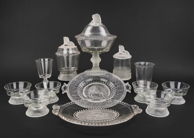 Lion Figural Early American Pattern Glass