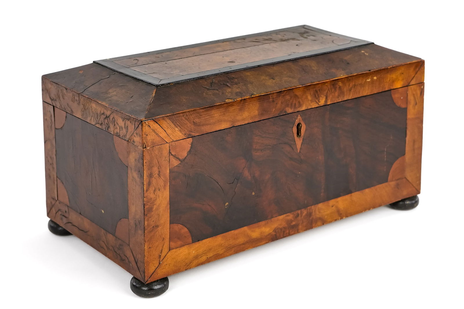 19th c English Inlaid Mahogany Tea Box (1 of 6)