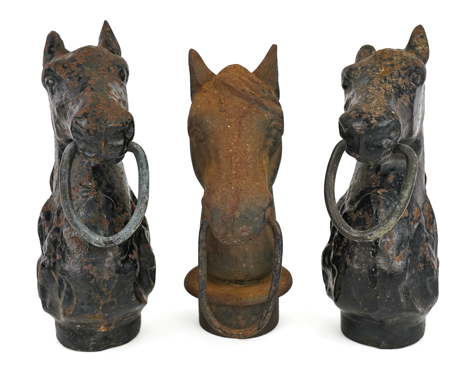 Three Cast Iron Horse Head Hitching post (1 of 5)