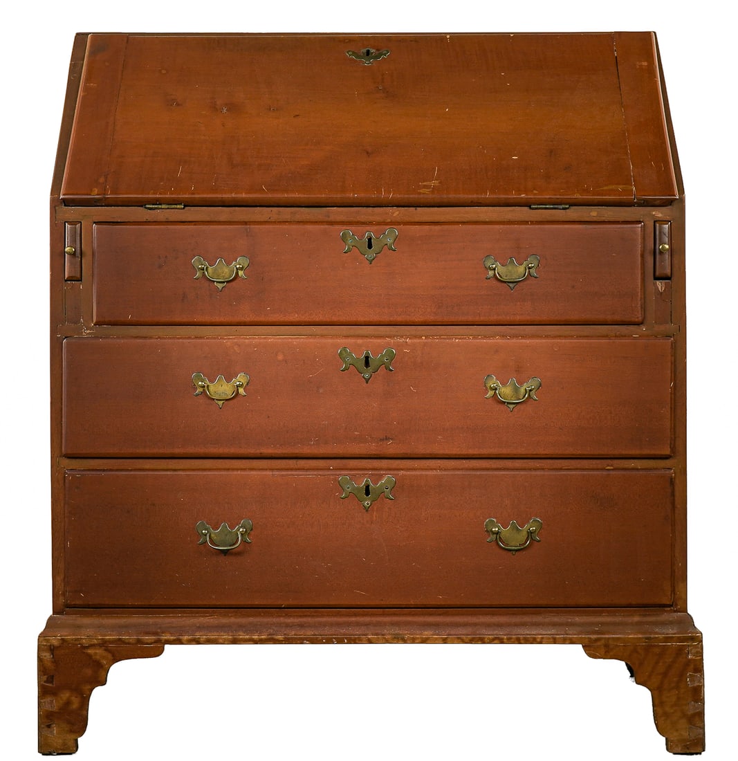 19th c Hepplewhite Maple slant front desk (1 of 6)