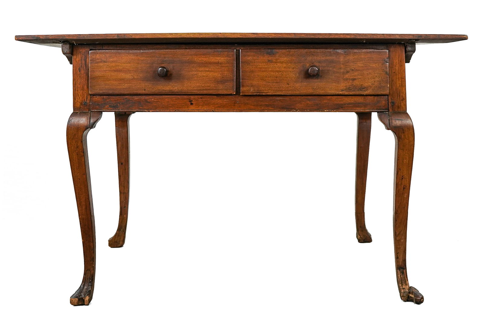 19th c Two Drawer Quebec walnut table (1 of 5)