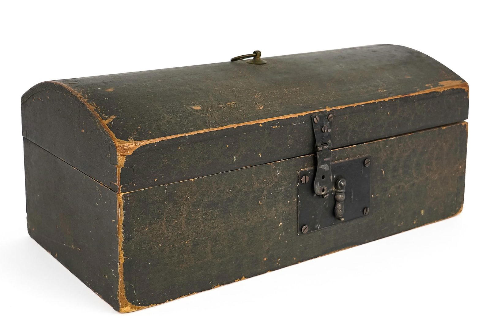 19th c Sponge Paint Decorated Dome Top Box (1 of 5)