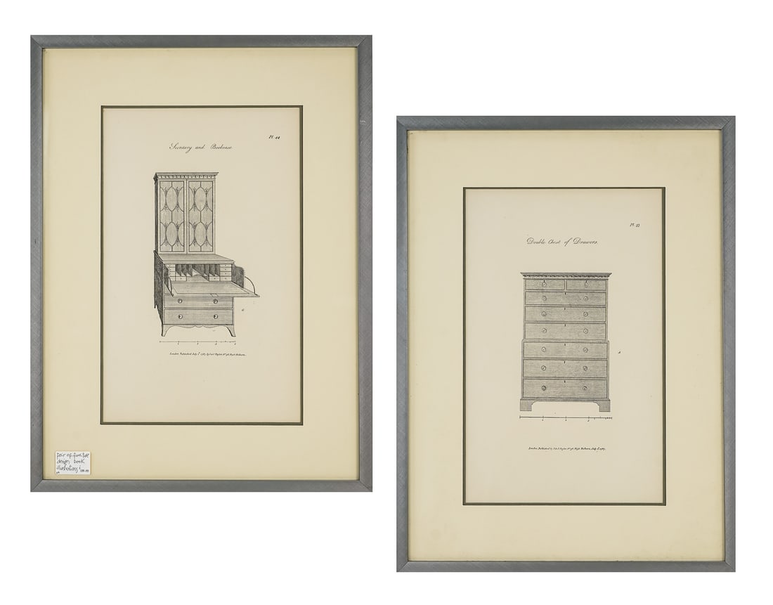 Two 19th c Furniture engravings (1 of 7)