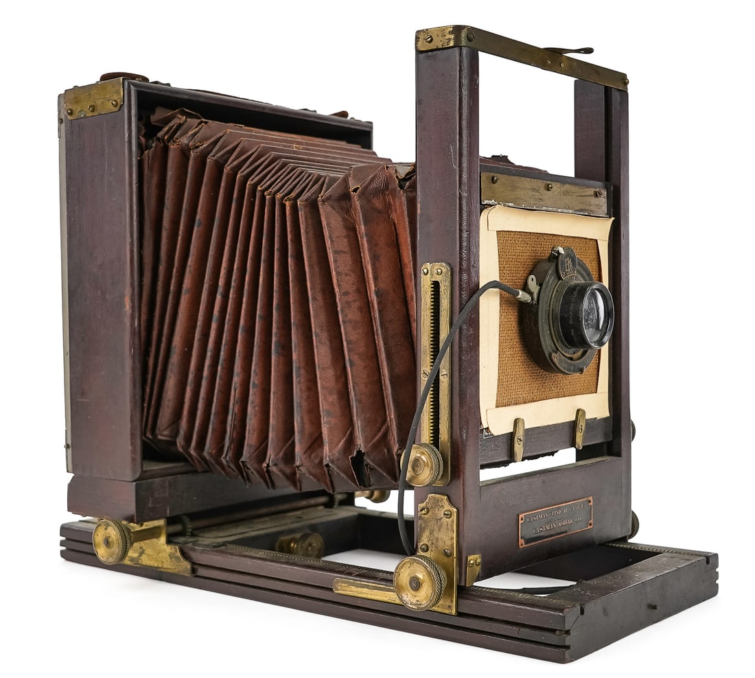 Eastman Clinical Camera- as found: Eastman Clinical bellows camera- cracks to bellows, replaced front panel where shutter mounts- 8.5 x 9" 13.5" long 5 x 6" photo plate size