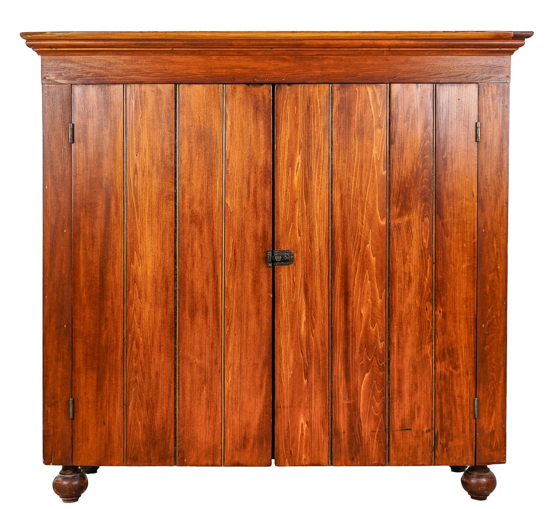 19th c Pine Wainscot cupboard (1 of 4)