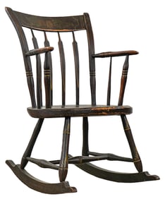 19th c Child's arrowback rocker