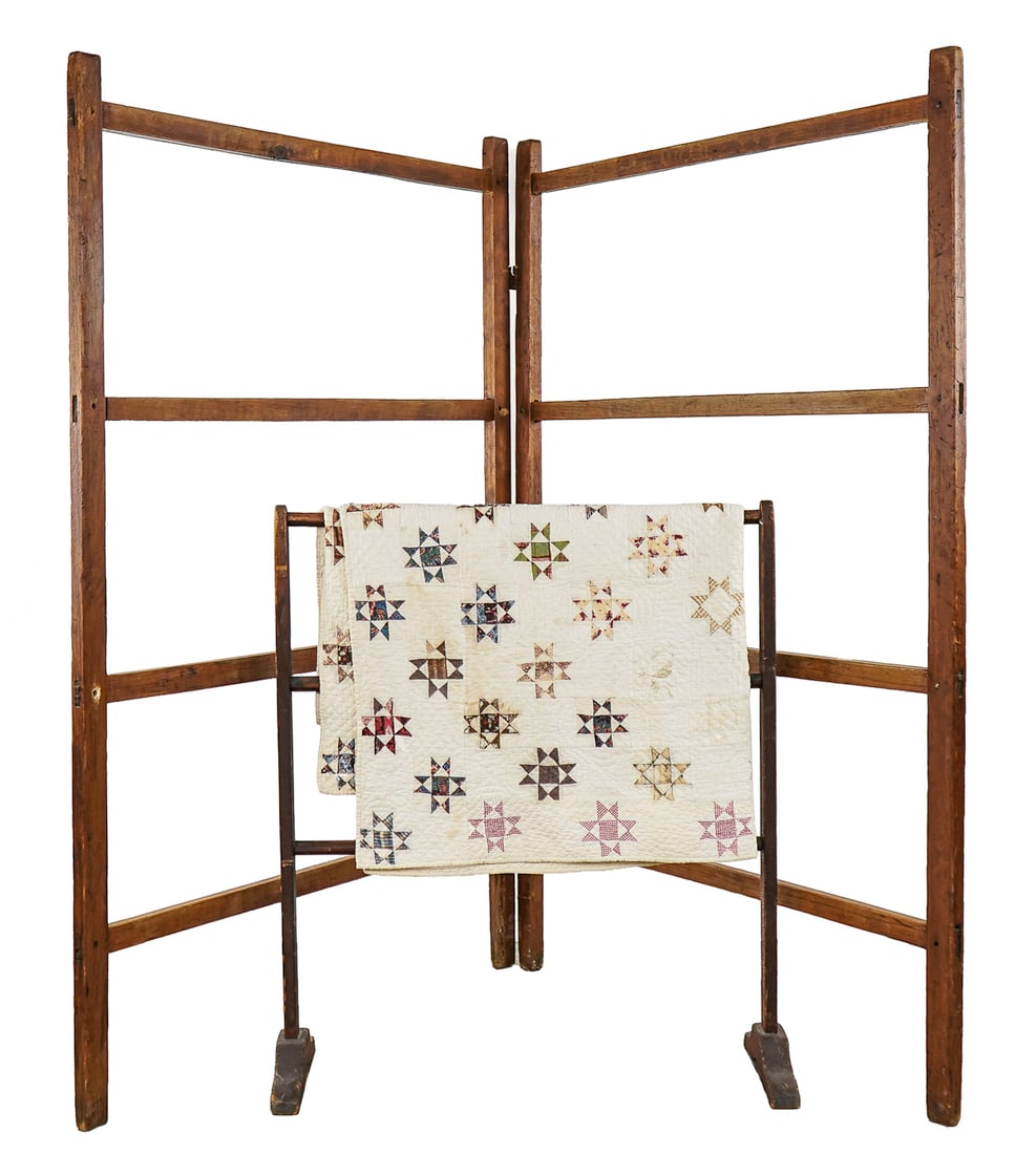 Two Drying racks and a 19th c Quilt . (1 of 5)