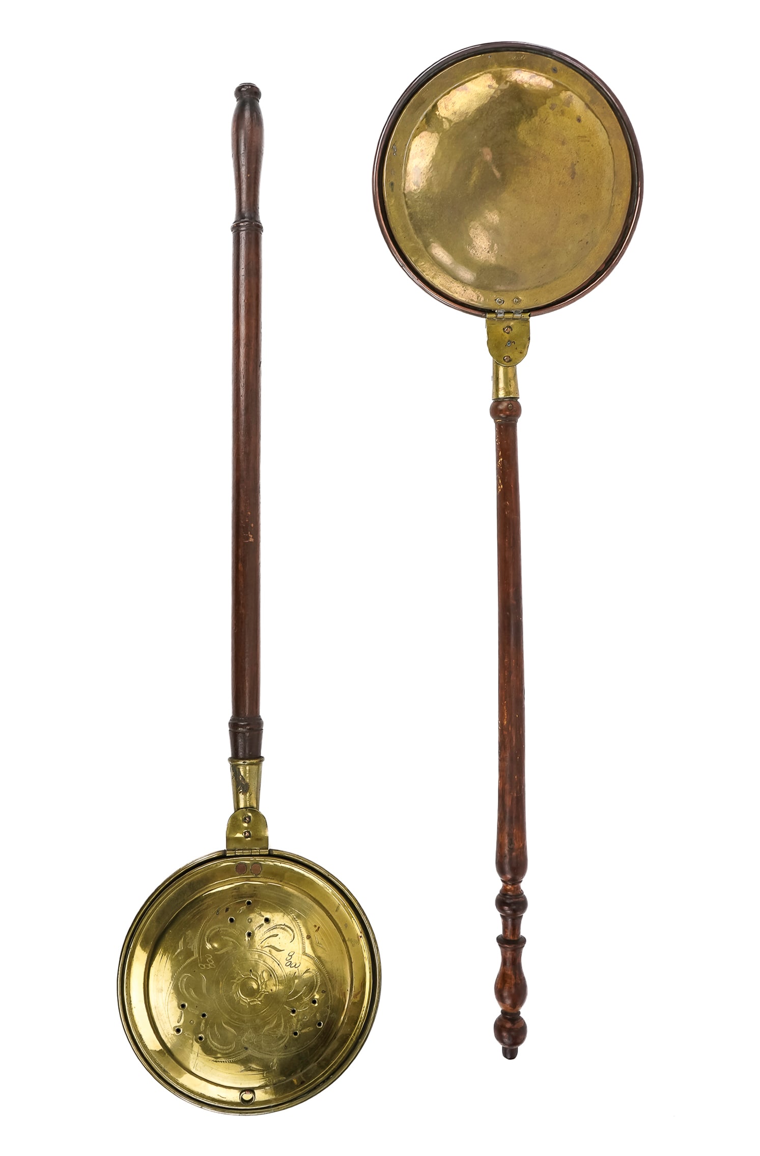 Two Early 19th c Brass Bed Warmers (1 of 4)