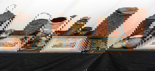 Lighting, Tin, Stoneware, Baskets, Iron, Bowls, Mask