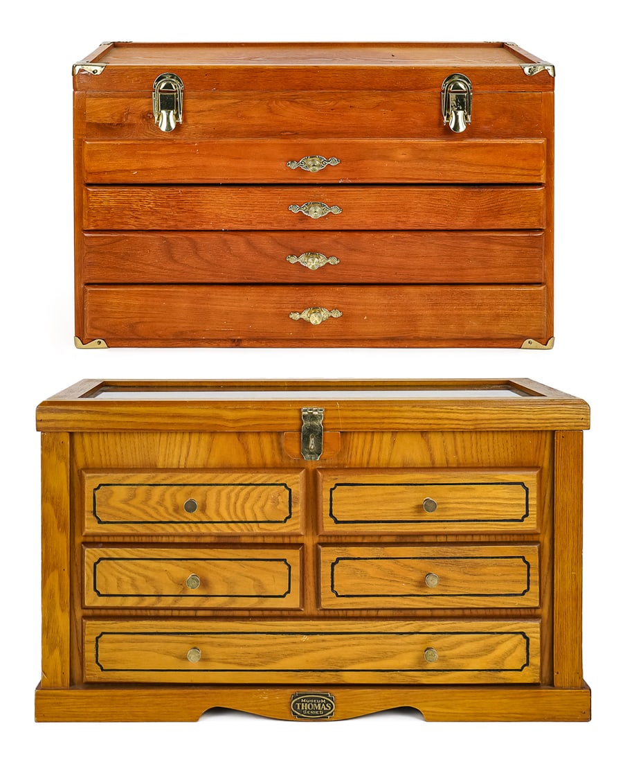 2 Contemporary Oak Machinists Type Cases (1 of 9)