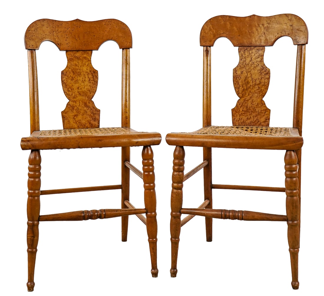 Pair of Birdseye Maple Side Chairs (1 of 3)