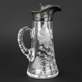 American Brilliant Period Cut Syrup Pitcher