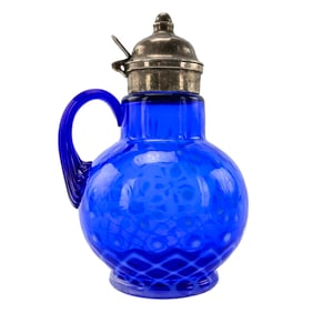 Fenton Cobalt Blue Snowflake Pitcher