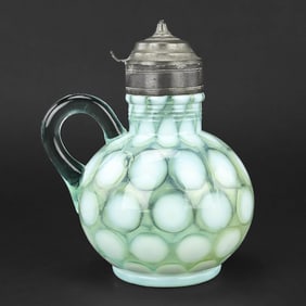 Fenton Coin Dot Opalescent Syrup Pitcher