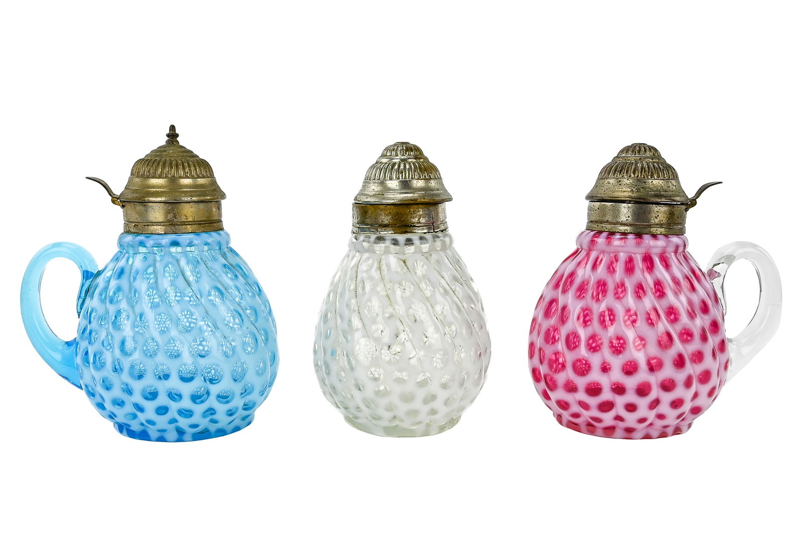 Three Hobbs No. 326 Window/Coin Dot Syrup Pitchers (1 of 10)