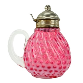 Hobbs No. 326 Cranberry Opalescent Syrup Pitcher