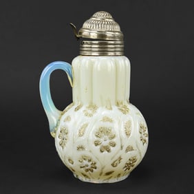 Findlay Onyx Victorian Glass Syrup Pitcher by Dalzell, Gilmore, Leighton Co.